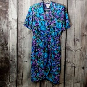 Retro 1980s floral dress size 12